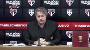 Julio Casares avalia que São Paulo tem colocado em prática cerca de 80% do que foi prometido em campanha. (Foto: Twitter do São Paulo)