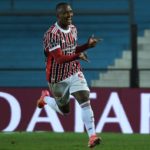 Marquinhos fez um dos gols do São Paulo na classificação às quartas de final da Copa Libertadores. (Foto: Twitter do SPFC)