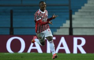 Marquinhos fez um dos gols do São Paulo na classificação às quartas de final da Copa Libertadores. (Foto: Twitter do SPFC)