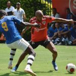 Patrick fez um dos gols do São Paulo na vitória contra o São Bernardo em jogo-treino. (Foto: Twitter do São Paulo)