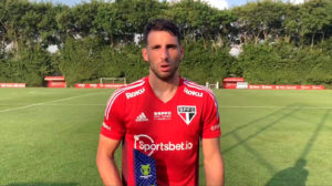 Artilheiro do São Paulo no ano, Calleri é eleito craque do Brasileirão em abril. (Foto: Twitter do Brasileirão)