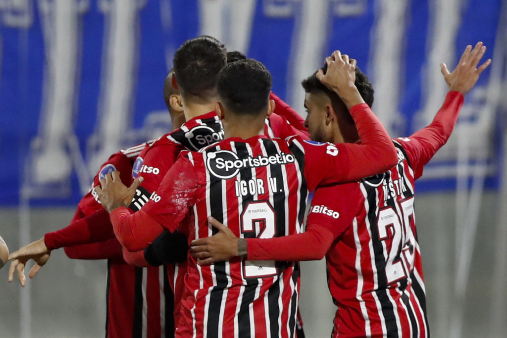 São Paulo faz ótimo jogo e vence por 4 a 2 a Católica no Chile. (Foto: Twitter da Sudamericana)