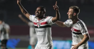 Nikão fez o gol que deu a vantagem para o São Paulo contra o Ceará no Morumbi na Sula. (Foto: Twitter do São Paulo)
