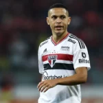 Marcos Guilherme celebra bom momento do São Paulo. (Foto: Twitter do São Paulo)