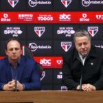Julio Casares fala sobre futuro de Rogério Ceni no São Paulo. (Foto: Twitter do São Paulo)