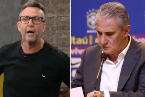 Neto critica Tite por eliminação do Brasil. (Foto: Reprodução Band/Lucas Figueiredo)