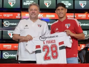São Paulo apresenta xerifão para a temporada 2023. (Foto: José Edgar/ge)