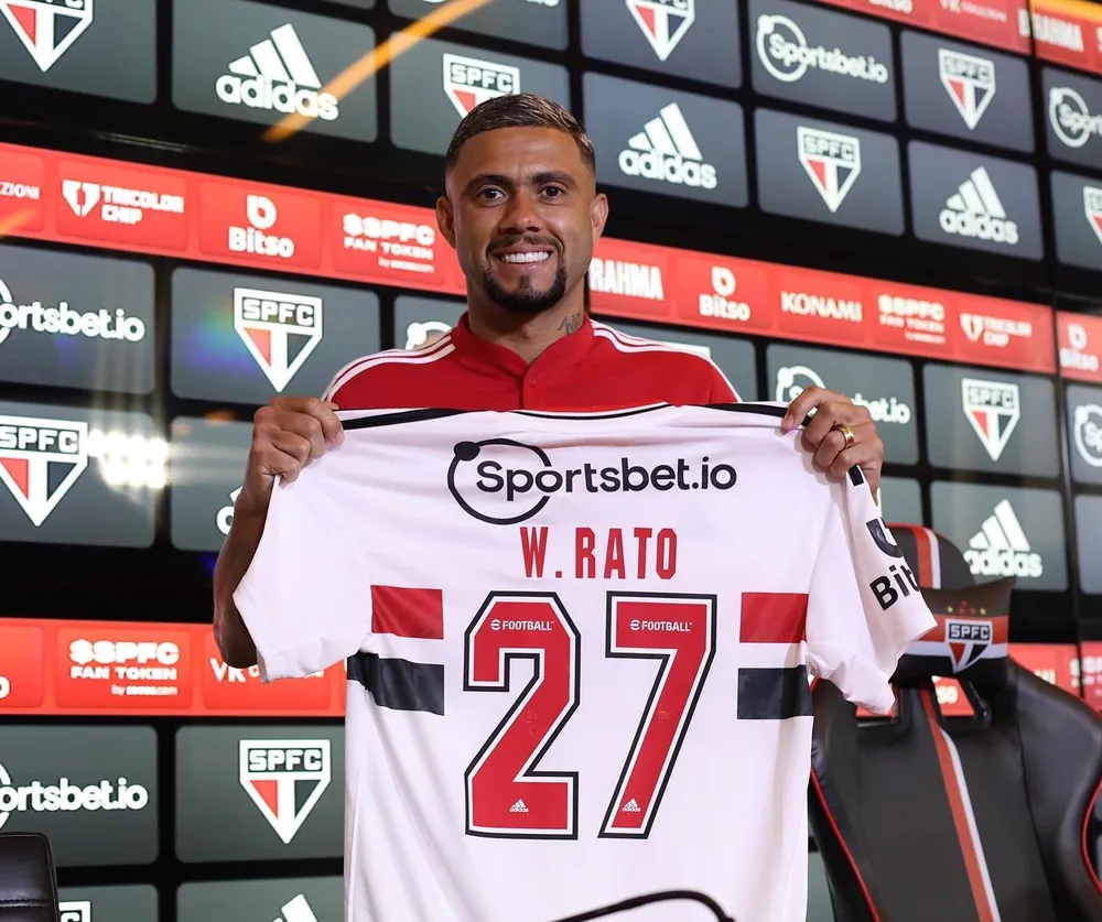 São Paulo apresenta Wellington Rato para temporada 2023. (Foto: Twitter do São Paulo)