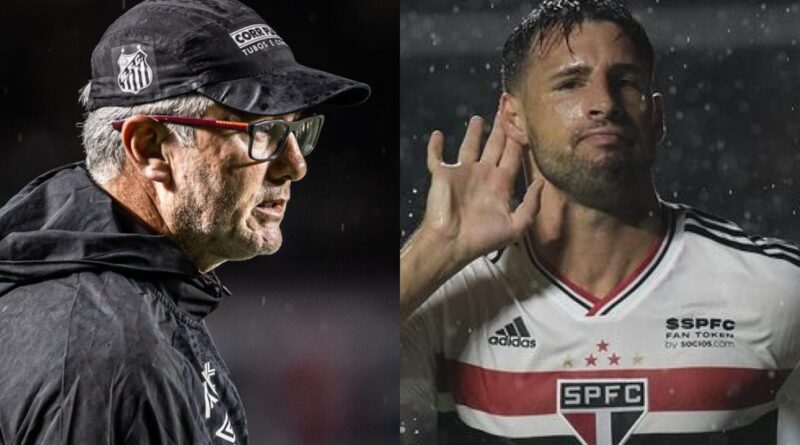 oto: Raul Baretta / Santos FC e Rubens Chiri/São Paulo - Técnico do Santos foi questionado sobre a situação com Calleri.