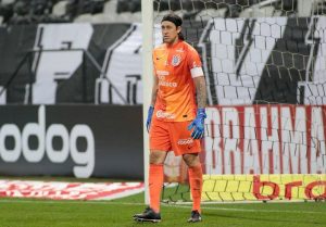 Cássio sofreu golaço de possível novo reforço do São Paulo. (Foto: Twitter do Corinthians)