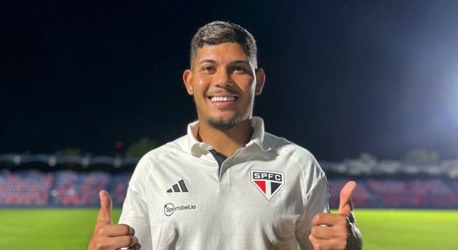Erison foi o destaque da vitória do São Paulo pela Copa Sul-Americana. (Foto: Twitter do São Paulo)