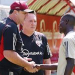 Iba Ly participa de treino e pode ser novidade do São Paulo para partida da Sula. (Foto: Twitter do São Paulo)