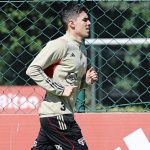 Ferraresi volta a correr no gramado e anima torcida do São Paulo. (Foto: twitter do São Paulo)