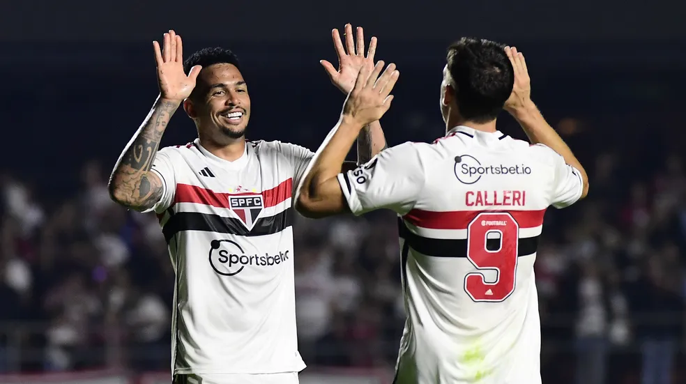 Luciano e Calleri formam dupla de ataque do São Paulo. (Foto: Twitter do São Paulo)