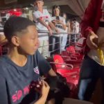 Diretoria do São Paulo fez convite para garoto que sofreu racismo no Morumbi. (Foto: Reprodução Instagram Marcella Azevedo)