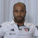 Lucas foi perguntado se pode permanecer no São Paulo em 2024. (Foto: Reprodução Sportv)