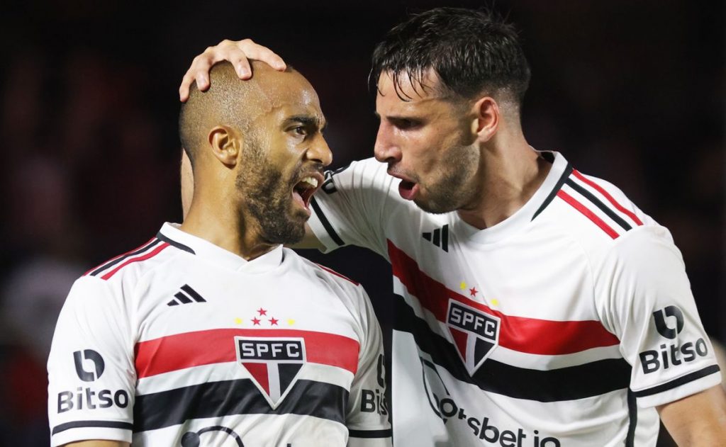 São Paulo tem ataque forte com Calleri e Lucas. (Foto: Twitter do São Paulo)