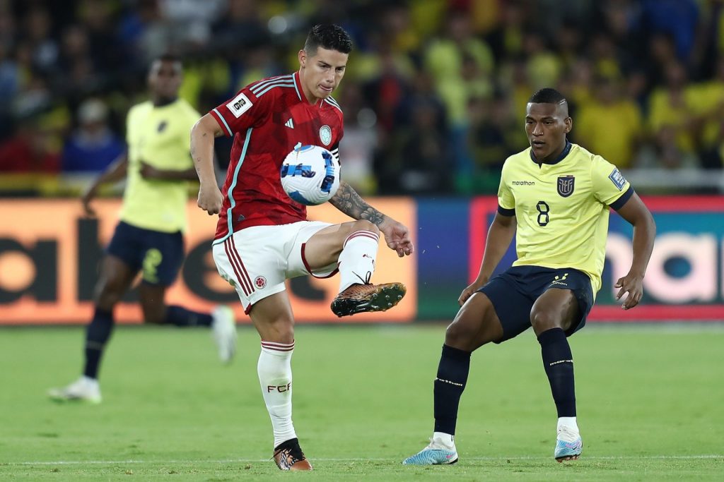 James faz bom jogo em Quito e volta com moral para o São Paulo. (Foto: Twitter da Colômbia)