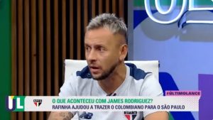 Rafinha fala sobre presença de James Rodríguez no São Paulo. (Foto: Reprodução/TNT Sports)