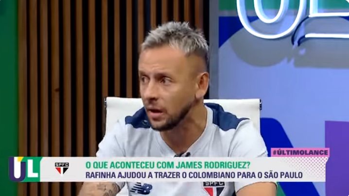Rafinha fala sobre presença de James Rodríguez no São Paulo. (Foto: Reprodução/TNT Sports)