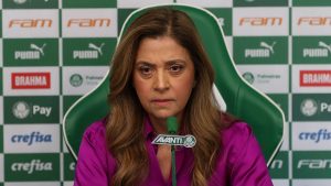 Leila Pereira mantém intriga contra o São Paulo. (Foto: Twitter do Palmeiras)
