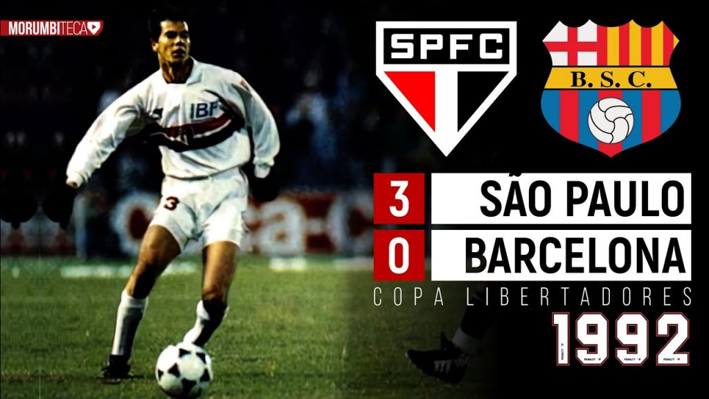 São Paulo venceu Barcelona, em 1992, para chegar à decisão da Copa Libertadores. (Foto: Reprodução/YouTube)