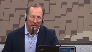 John Textor fala sobre manipulação de resultados em CPI no Senado. (Foto: Reprodução/TV Senado)