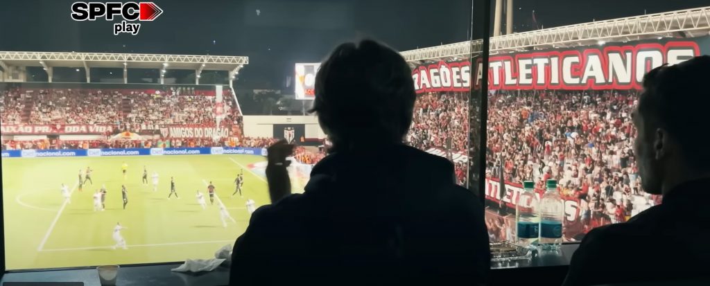 Novo técnico do São Paulo assistiu última partida dos camarotes. (Foto: Reprodução SPFCPLAY)