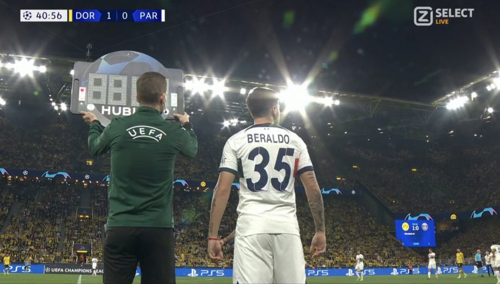 Beraldo estreia em jogo de semifinal de Champions League. (Foto: Reprodução/Select Live)