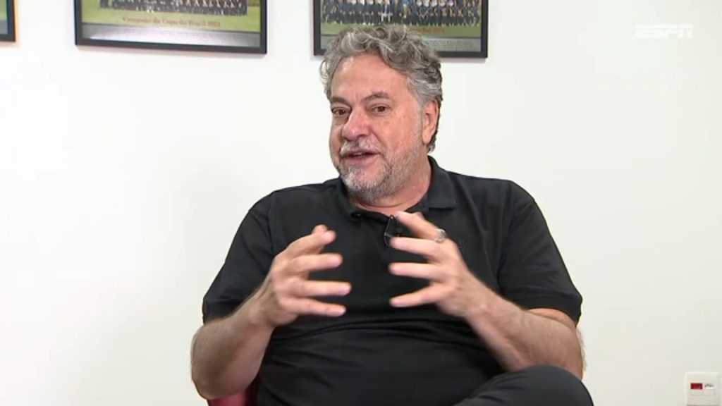 Julio Casares fala sobre o São Paulo em entrevista. (Foto: Reprodução/ESPN)