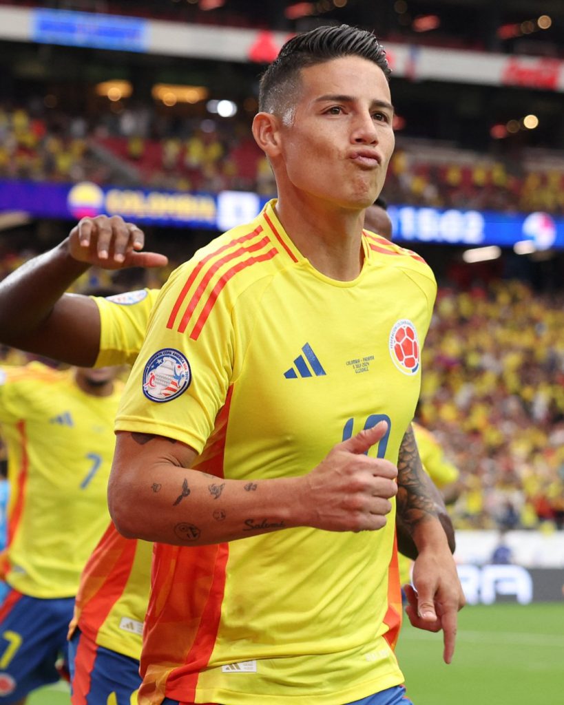 James Rodríguez se destaca mais uma vez pela Colômbia na Copa América. (Foto: X da Copa América)