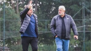 Julio Casares e Carlos Belmonte anunciam reforços so São Paulo. (Foto: Erico Leonan/SPFC)