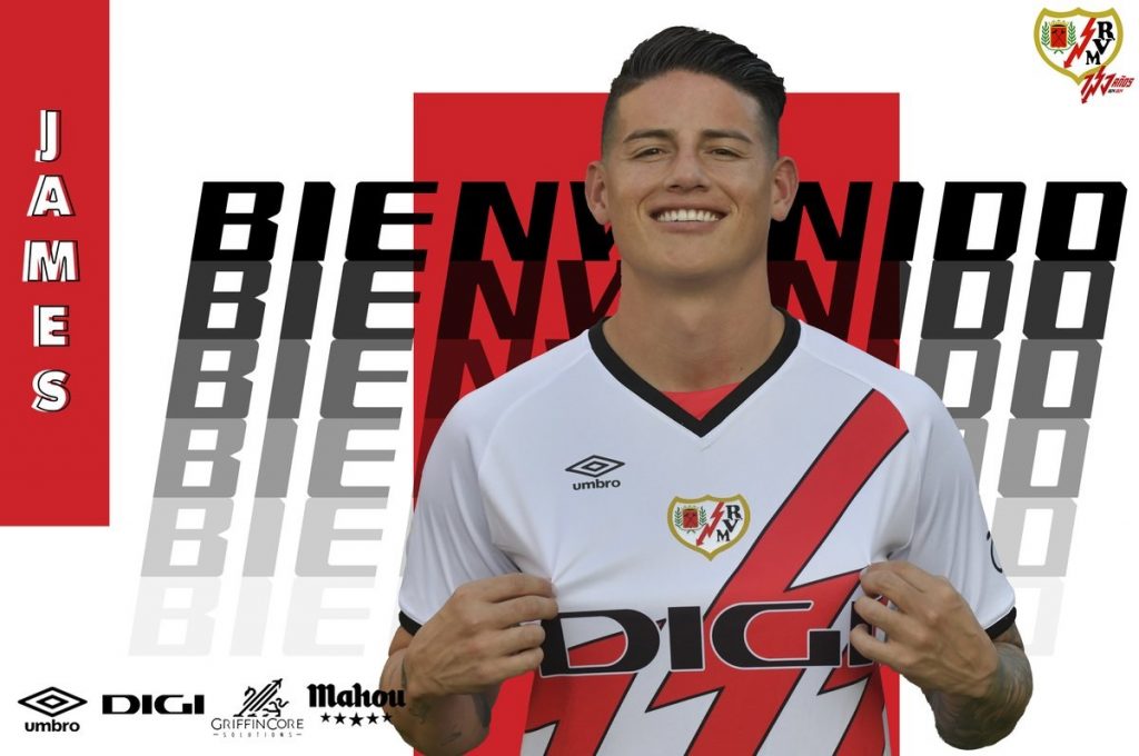 James Rodríguez é anunciado pelo Rayo Vallecano. (Foto: X do SPFC)