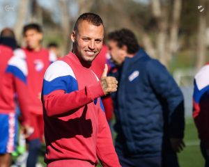 Nico "El Diente" López foi contratado para reforçar o Nacional-URU contra o São Paulo pela Libertadores. (Foto: X do SPFC)