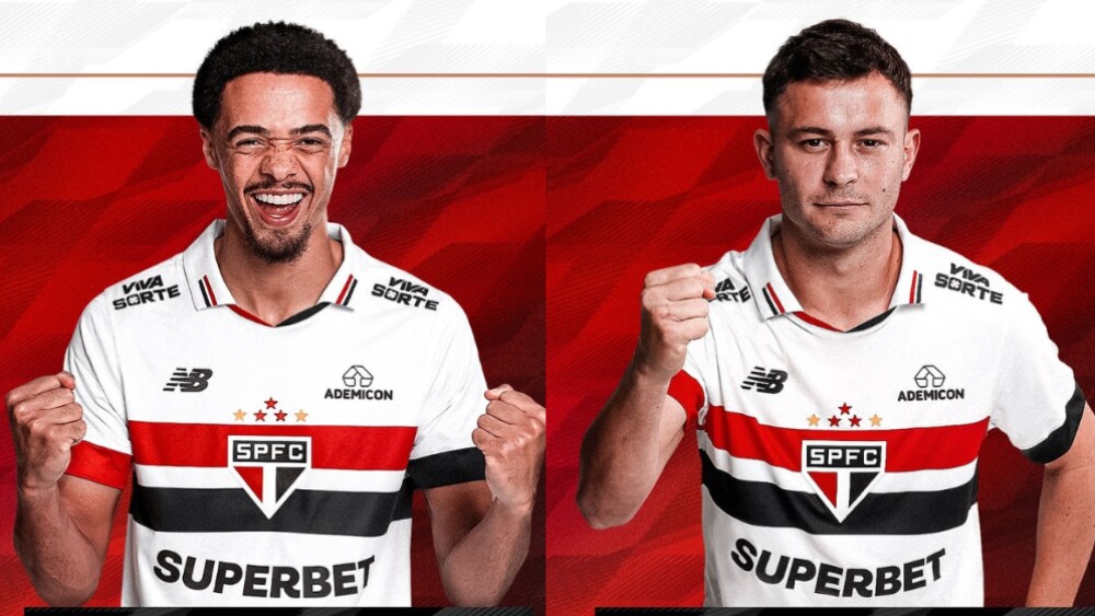 Jamal Lewis e Santiago Longo chegaram no fim da janela no São Paulo - Foto: Reprodução/São Paulo FC