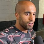 Lucas Moura em entrevista pós jogo. - Foto: Felipe Ruiz
