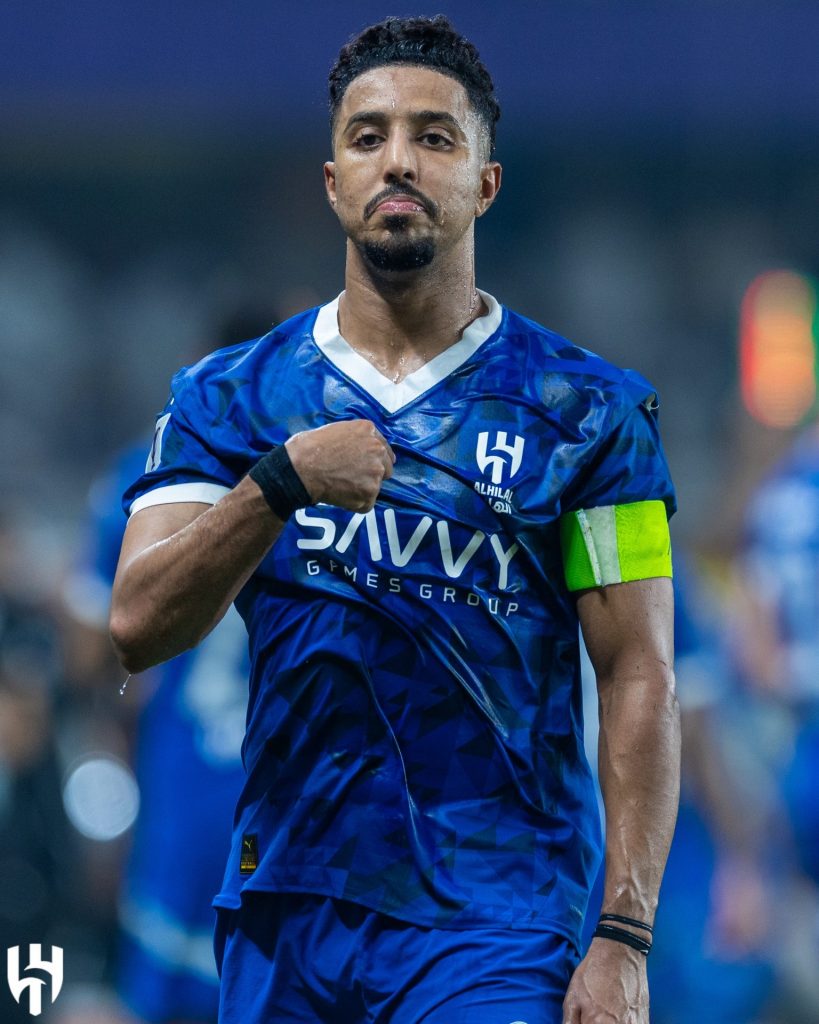 Salem Al-Dawsari marcou um hat-trick no jogo entre Al Ain (de Crespo) e Al Hilal (de Neymar). (Foto: Reprodução/Al Hilal)