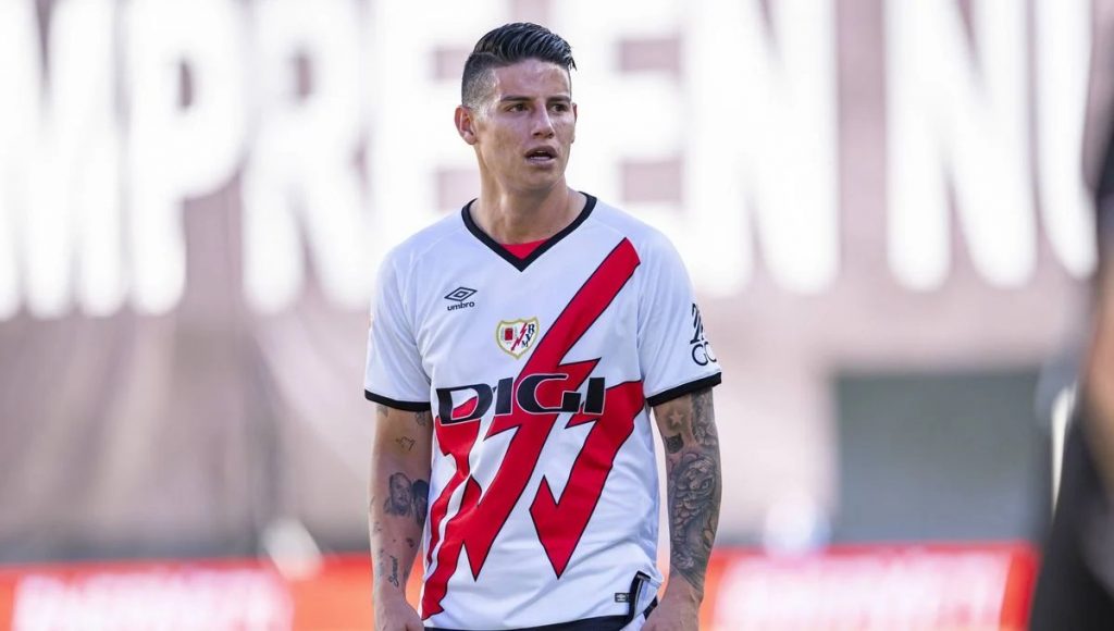 James Rodríguez no Rayo Vallecano - Foto: Reprodução/Rayo Vallecano