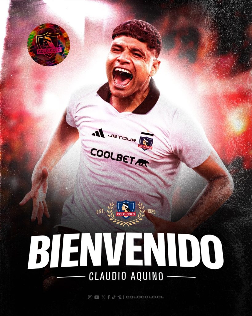 Aquino foi anunciado pelo Colo-Colo. (Foto: X do Colo-Colo)