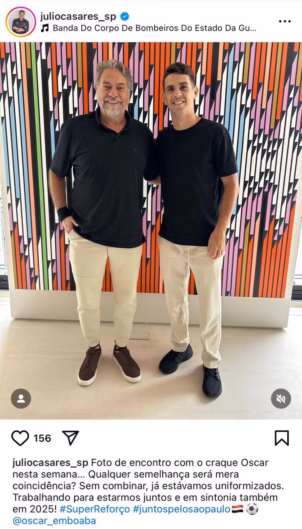 Julio Casares anuncia Oscar nas redes sociais. (Foto: Reprodução/Instagram)