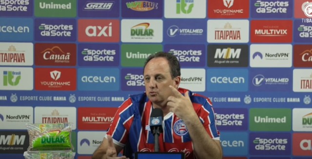 Rogério Ceni classifica Bahia para a Libertadores em 2024. (Foto: Reprodução/TV Bahia)