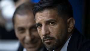 Emiliano Diaz é o auxiliar técnico do Corinthians. Foto; Jorge Rodrigues/ AGIF via AFP