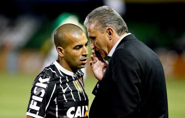 Emerson Sheik e Tite; Foto: Daniel Vorley/Fotoarena
