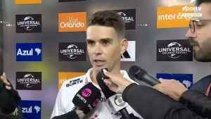 Oscar em entrevista pós jogo. Foto: Reprodução