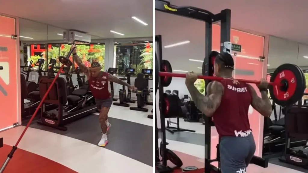 Igor Julio é visto treinando no São Paulo. (Foto: Reprodução/Instagram)