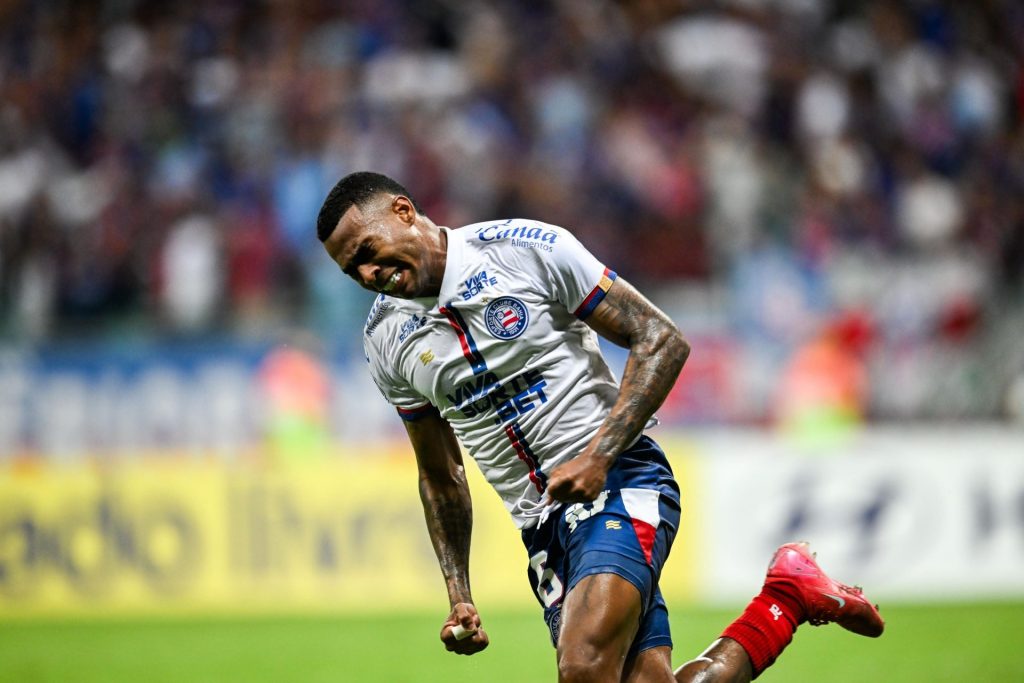 Jean Lucas marcou, e o Bahia venceu o Boston River em Salvador. (Foto: X da Libertadores)