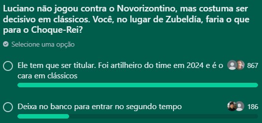 Torcida do São Paulo pede Luciano titular contra o Palmeiras. (Foto: Reprodução/WhatsApp Nação Tricolor)