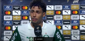 Luighi, atacante do Palmeiras, recebe solidariedade do São Paulo após sofrer com ato racista. (Foto: Reprodução/GOAT)