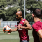 Lucas Moura em ação nos treinamentos do São Paulo FC. Foto: Erico Leonan