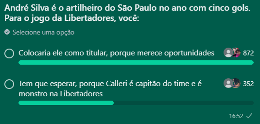 Torcida do São Paulo pede André Silva entre os titulares. (Foto: Reprodução/Nação Tricolor)